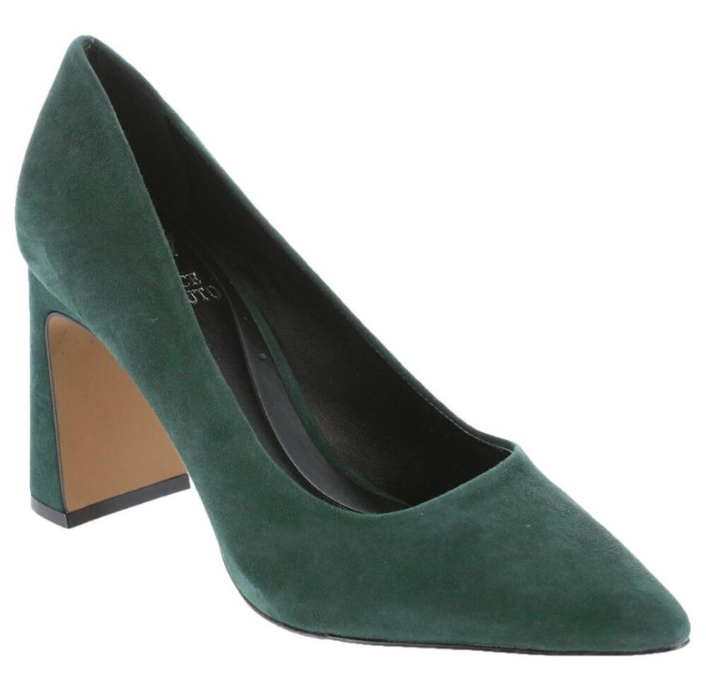 Vince Camuto Womens Dalmanara Pumps Size 6.5 M Evergreen Green Suede Heels NWOB